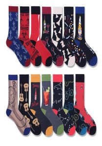 Men039s Socks Men mode Cartoon Cola Red Wine Guitar Bike Anchor Funny Harajuku Hip Hop Street Style Happy Caster Cotto2800201