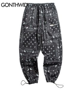 Gonthwid Bandana Paisley Muster Print Jogging Pants Streetwear Hip Hop Casual Jogger Elastic Taille Sweat Hosen Herren 2020 Hosen LJ3890993