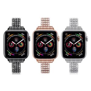 Armband 3 st smycken Armband för Apple Watch SE Band 38mm 40mm 42mm 44mm Series 6 5 4 3 Wristband Bling Watchband för IWatch Fran10p