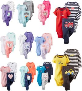 Корабль 100 Cotton 2018 Bebes 324M SET MABE BOY Одежда для мальчика Baby Girl Sableborn 3pee 3pee Ropa Boy2970886