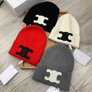 Winter Hat wool beanie knitted hat warm cap for men women design fashion unisex Street hip hop letter embroidery solid skull beanies caps casual thick black white Hats