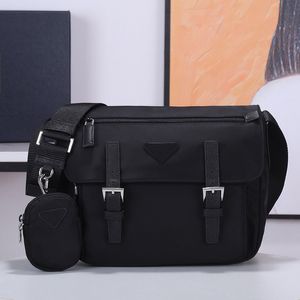 Ünlü tasarımcı Yeni Moda Erkekler Naylon Naylon Messenger Torba Omuz Çantası Çapraz Koyu İş Paketi Cep Lüks Açık Seyahat Çantası 2 Parçalı Crossbody Çantası ve Cep Telefonu Çantası