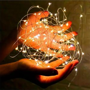 1pc 50 LED USB Fairy Lights Copper Wire String Lights, USB Powered String Lights, Warm White Multicolor White, Home Decor, Bedroom Decor, Wedding Decor, Christmas Decor.