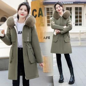 Damengrabenmäntel Übergroße 6xl Parka abnehmbar ein Stück drei tragen mittelgroße modische Baumwollkleid Koreaner locker sitzende Mantel