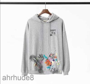 Nya herrtröjor Sweatshirts Hoodie Designer Gallery Depts Gary Painted Graffiti använde brev tryckta löst casual modemän och kvinnor huvtröja 8att