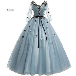 Dresses Summer Dresses Half Sleeve Vneck Party Prom Dress Elegant Appliques Ball Gown Formal Quinceanera Dress