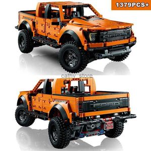 Bloki 1379pcs Techniczne Ford Raptors F-150 Pickup Truck Racing Car Blocks Building Assemble 42126 Model Bricks Diving Toys prezentsl231223