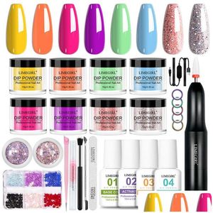 Kits de arte unhas 2023 acrílico pó de cristal líquido branco rosa transparente para extensões Design de gravação pregos 230921 entrega de gota h dhqwt