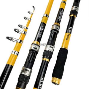 Hastes de pesca de barco Haste de pesca telescópica 1,8m-3,6m fibra de carbono EVA Handeld Handle Girlning Haste Pólo de pesca Peso de pesca 4KGL231223