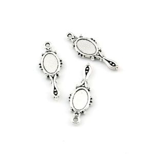 150pcs Lot Antique Silver Stoli Diabel Mirror Charms Wisianty do biżuterii Making Branslet Naszyjnik DIY Akcesoria 10x27mm A-588312y