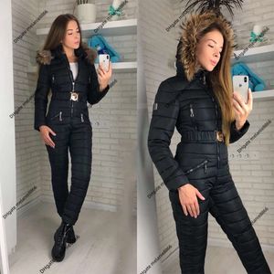 Designer jacket women's fashionOne Piece Ski Jumpsuit Waterproof Snowboard Winter Overalls for Women Hooded Suit Women's Sport Snowsuit Female Skiing Suits