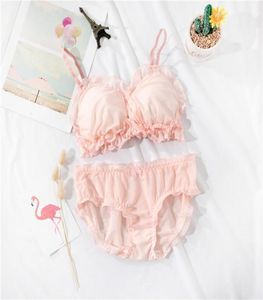 Kawaii Panty Lace BRA Set di biancheria intima set da donna giapponese Ultra sottile Lingerie Vedi attraverso S Bikini Mini trasparente simpatico Lolitax11224572168