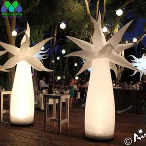 Swings LED Lighting 3mts Palm albero gonfiabile con pilastri luminosi del soffiatore di base DJ Decorazione del matrimonio per l'esibizione del palcoscenico