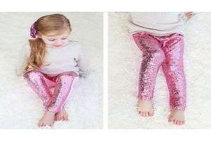 Little Girls Personalised Red paljettbyxor Baby Girls Sequin LeggingStoddler Sparkle Leggingbirthday Pants Orange Sequin Pants L5157018