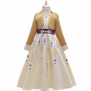 Kids Designer Girl's Kleider Kleid Cosplay Sommerkleidung Kleinkinder Kleidung Babykinder Mädchen lila blaue Sommerkleid 46HI#