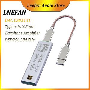 Förstärkare LNEFAN CS43131 USB C DAC Typ C till 3,5 mm Jack Decoding Adapter hörlurarförstärkare 32bit 384KHz DSD256 Lightning Audio HiFi amp