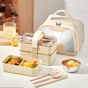 Servis lagrings lunchlåda barn picknick plastskolan kök bento bärbar japansk frukost estetik lancheira hemförsörjning