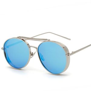 Óculos de sol redondos de moda, designer de marca europeia, óculos de sol polarizados para homens mulheres grossas borda v copos300y