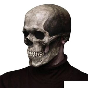 Party Masks Halloween Mask Movable Jaw Fl Head Scl Dekoracja horror przerażający wystrój cosplay 2023 Hełm 921 Drop dostawa ogród domowy F OTYXN