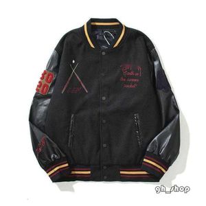 STUSSYS CAPOLIE American Fashion BrandPuffer Stussys Jacket Anniversary Exclusive Baseball Jersey Black 8 Cotton High Street Hip Hop 6949