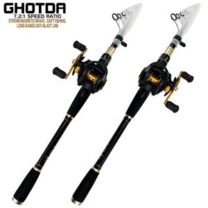 Combo Ghotda Fishing Rod and Reel Combo Lure Spinning Casting Fishing Rod and Baitcasting Reel Fishing Kit Fishing Set