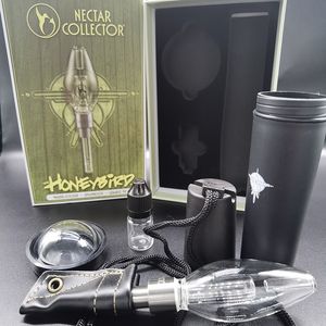 Honeybird Nectar Collector Kit Högkvalitativ rökrör med titan Ceramic Quartz Tip Mini Water Pipes Dab Oil Rig vs Glass Bongs