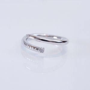 2024 Luxury Quality Charm Punk Band Nail Thick Ring With Diamond in Silver Plated Have Stamp Box PS3675A