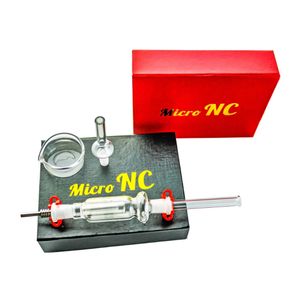 10mm Nektarsammler Kit Glas Bong Raucherzubehör Mikro -NC -Kits mit 10 mm Titaniumspitze umgekehrter Nagelasche -Fänger DAB Strohöl -Rig -Wasserrohr