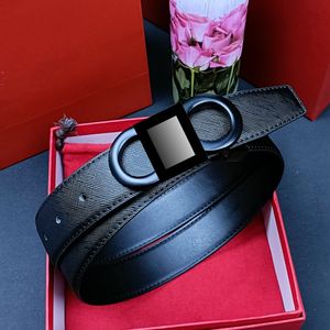 Designer Mens Belt Fashion Men Woman Dress Belts äkta läderbälte Klassisk bokstav 8 Buckle Luxury Svart midjeband Designers Bältesbredd 3,3 cm med låda aaaaa