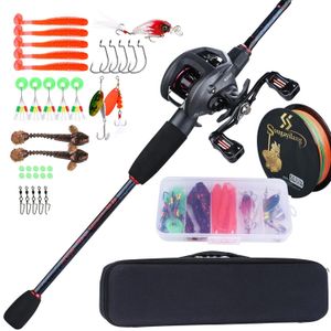 Tools Sougayilang Fishing Rod Full Kits Casting Fishing Rod and Baitcasting Reel Fishing Lure Hooks Line Bag Travel Fishing Rod Combos