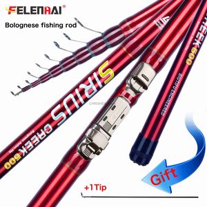 Boat Fishing Rods Felenhai Telescopic Bolognese Fishing Rod 4.0/4.5/5/5.5/6/6.5m T800 Carbon Travel Ultralight Spinning Float 30g Trout Bolo PoleL231223