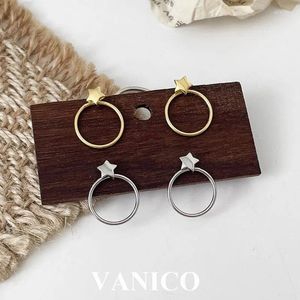 Stud Earrings Plain Star Drop 925 Sterling Silver Minimalist Polished Smooth Geometric And Circle Dangle Earring For Women