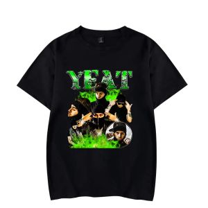 Rapper Yeat 2 Alive World Tour de grandes dimensões camiseta homens homens de verão Crewneck de manga curta Funny Tshirt Graphic Tees Streetwear 811
