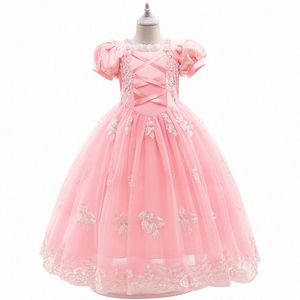 키즈 디자이너 소녀의 드레스 드레스 코스프레 여름 옷 유아 의류 아기 어린이 소녀 보라색 핑크 여름 드레스 T7ap#