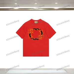 Xinxinbuy 2024 Men Designer Tee Tシャツドラゴンクリスマスツリーレター印刷