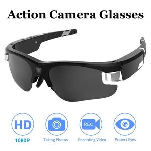 Óculos de sol hd 1080p câmera de ação óculos de vídeo mini câmera esportes micro cam gravador de tiro bicicleta óculos de sol suporte cartão tf escondido