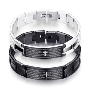 Bracciale sacra bibbia cross -bracciale in acciaio inossidabile in acciaio inossidabile orologio in argento di gioielli per le donne241a