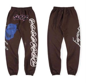 2021FW Sweatpants Men Women 1: 1 Högkvalitativ skalle Print Cactus Jack Pants Drawstring Joggers Terry Cloth Trousersfgd62881531