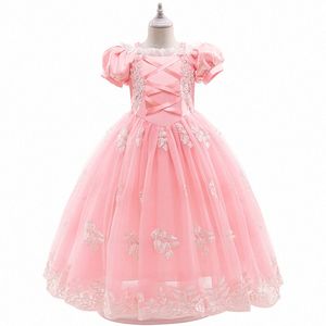 키즈 디자이너 소녀의 드레스 드레스 코스프레 여름 옷 유아 의류 아기 어린이 소녀 보라색 핑크 여름 드레스 y0ff#