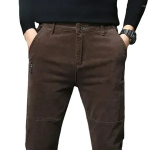 Men's Pants Corduroy Winter Fleece Warm Men Thick Casual Business Stretch Velvet Trousers