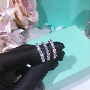 Infinity Brand Nowa biżuteria modowa 925 Sterling Srebrny okrągły stos biały topaz cZ diamentowy szlachetki Kobiety ślubne pierścionek ślubny 314N