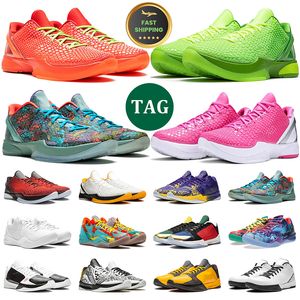 Mamba 6 Reverse Grinch Basketball Shoes For Mens White Del Sol Triple Pink All Star Prelude Chaos What the 5 Rings Mens Trainer