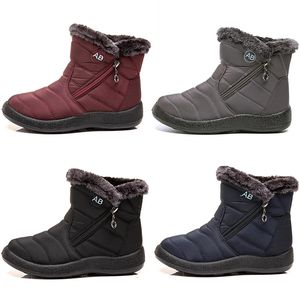 Designer warme Damen Schneestiefel leichte Baumwollwesen Schuhe Schwarz Rot Blau grau Winter -Knootien Damen Outdoor Weichsport -Turnschuhe Trainer Trainer