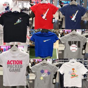 Camisetas infantis Tiradas para bebês Roupas de criança curta Manga curta Summer Casual Brand Logo Boys Girls Tops Crianças Letra da juventude Tees de roupas pretas brancas cinza