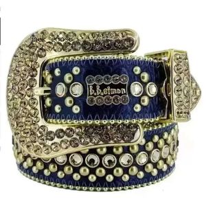 bb belt bb simon belt Belts Luxury Designer Bb Belt Simon Belts for Men Women Shiny Diamond Belt Black on Black Blue Multicolour 243