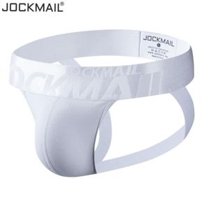 Jockmail Jockstrapセクシーなゲイの下着の男性弦G弦メントンペニスポーチブリーフスリップコットン白いブラック