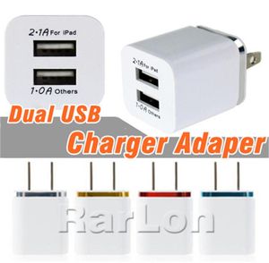 Universal Home Dual USB Chargers EU US Plug 2 Ports AC Charging Power Cell Phall Charger Adapter för Samsung Galaxy S20 S10 S5923008