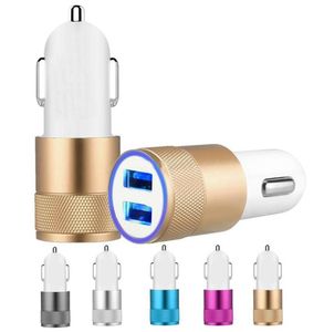 21a Dual USB -Auto -Ladegerät 2100 mA mit Aluminiumrahmen Doppel USB -Ladegerät für iPhone -Handy in hoher Qualität7306790