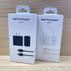 Original PD 45W Super Fast Charger For Samsung Galaxy S23 S22 Ultra Note Fast Charging Cable USB Type C Cable USB C Wall Charger Eu US Power Adatper 5A C-C Cable Chargers