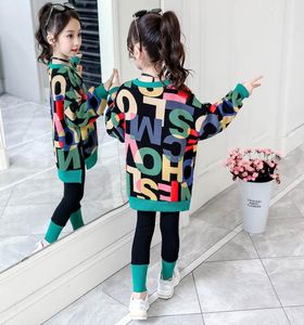2021 roupas infantis roupas de roupa meninas roupas de outono moda casual infantil grande039s suéter de letra leggings twopaí -ate Conjunto 2202143723695